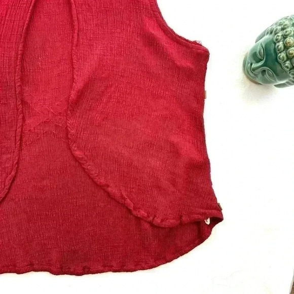 Dance & Marvel Maroon Embellished Crop Neck Open Back Sleeveless Crop Top Size M - Picture 8 of 13